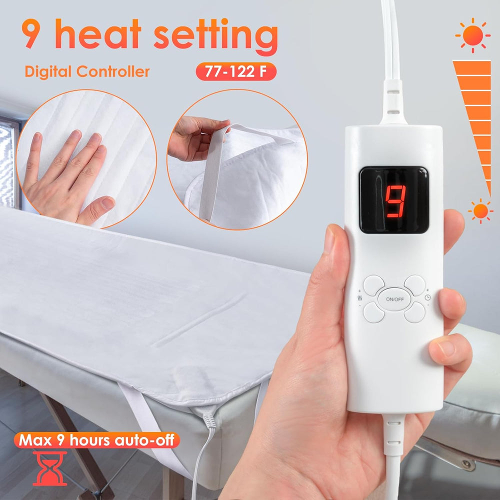 Massage Table Warmer Pads 9 Heat Settings Electric Heating Pad (72.8" x ...