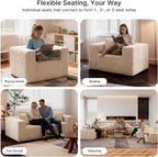 Single Cloud Sofa, No Assembly Required, High Backrest Wider Armrest Giant Bean Bag Chair, Foam Boneless Oversized Space Couch, Comfy Furry Pillowed Sofa for Living Room Bedroom Apartment Dorm Office