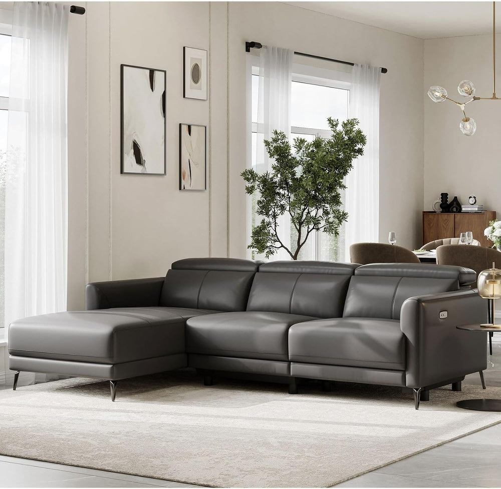 Valencia Andria 99.5" Reclining Leather Sectional Sofa, Reclining Couch ...