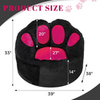 Achicsofar Bean Bag Chair for Adults Teens, Gaint Faux Fur Cat's Paw Shape Beanbag Chairs Memory Foam Filled Accent Floor Sofa for Reading, Gaming, Relaxing in Living Room, Bedroom, Dorm