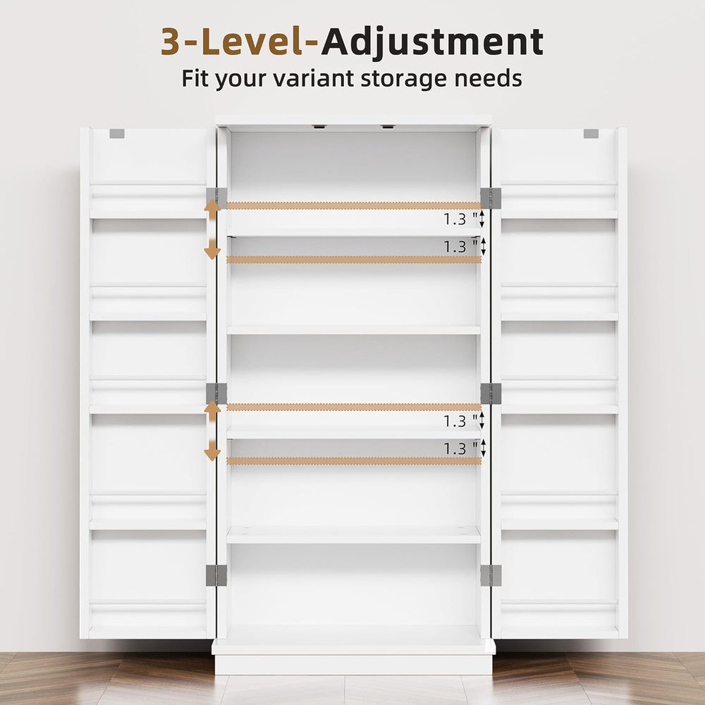 Shintenchi Kitchen Pantry Cabinet,5 - Layer Storage Cupboard with Adjustable ...