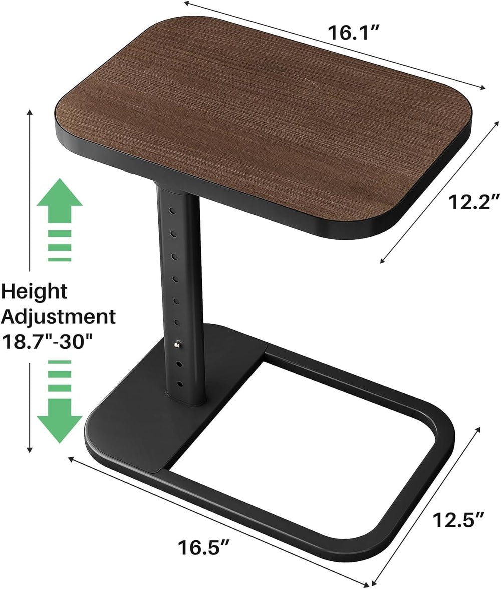 Kitstorack TV Tray Table, Adjustable Height & Rounded Metal Corners, Snac...