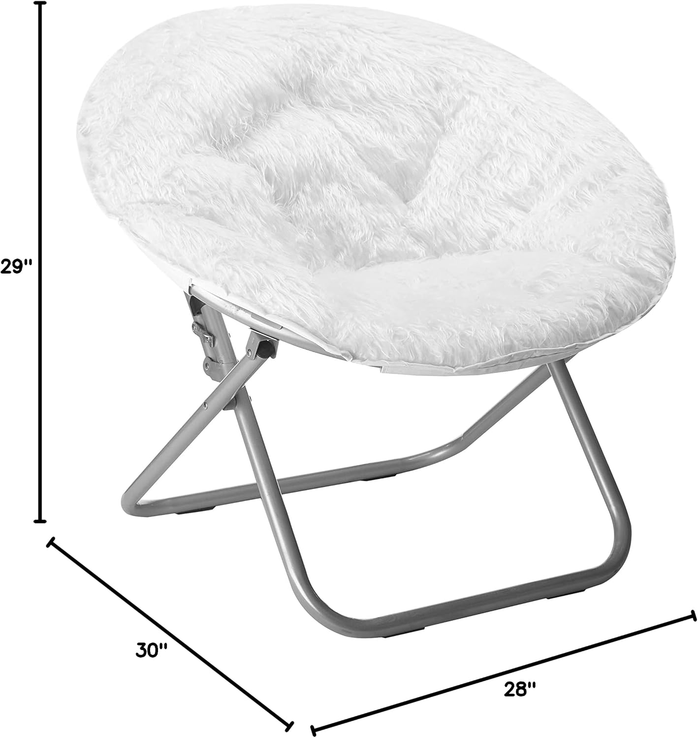 Urban Lifestyle Mongolian Faux Fur Saucer Chair, Off White