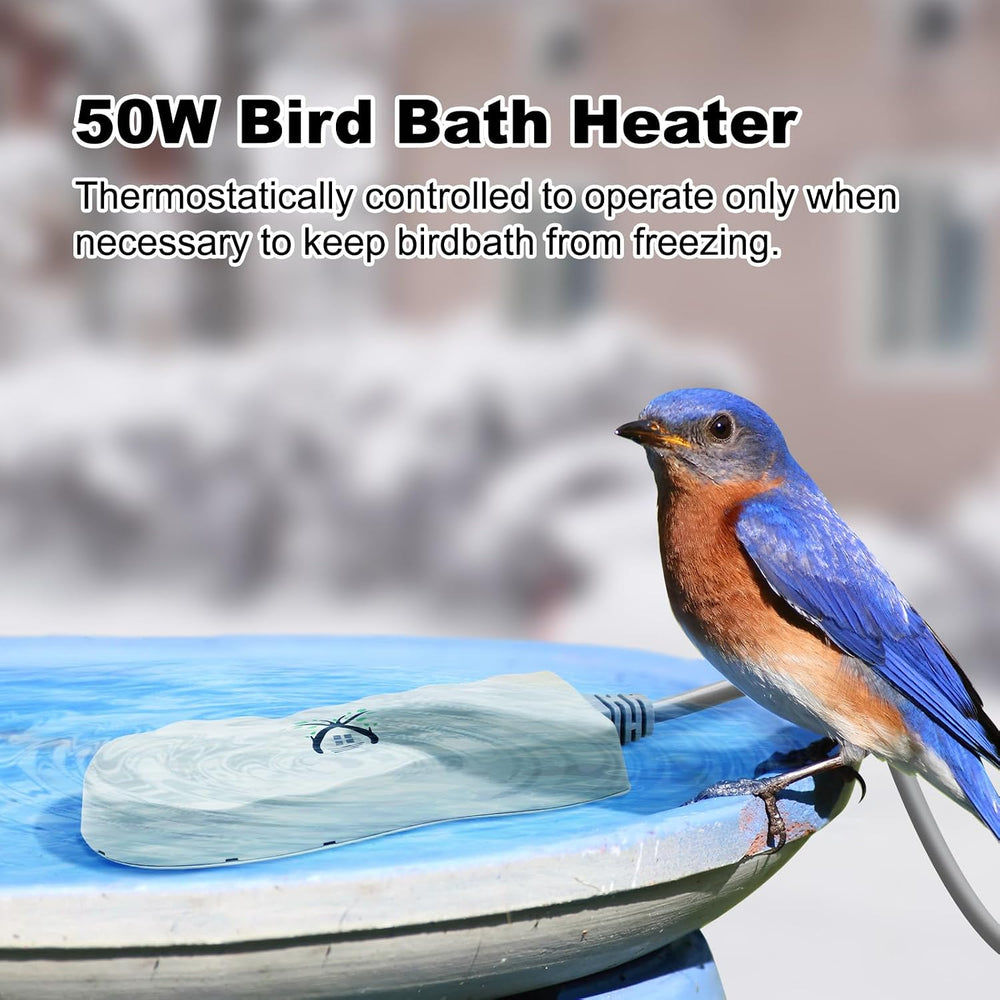 Bird Bath Heater for Outdoors in Winter, Birdbaths Deicer with Thermostatical...