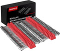 48PCS Magnetic Modular Wrench Organizer Set - Tool Drawer Storage Rack with Metric & SAE Labels, Wrench Holder with Magnet, Perfect Tool Gift for Men, father, boyfriend, DIYers & Mechanics (Red)