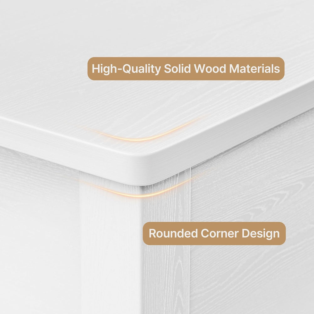 Gizoon Console Table with Outlets, White | Modern Sofa Table with 2 Drawers, ...