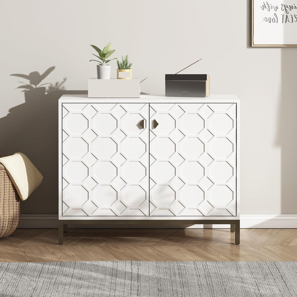 Modern Accent Home Cabinet, Shoe Storage Cabinet with Shelves, for Living Roo...