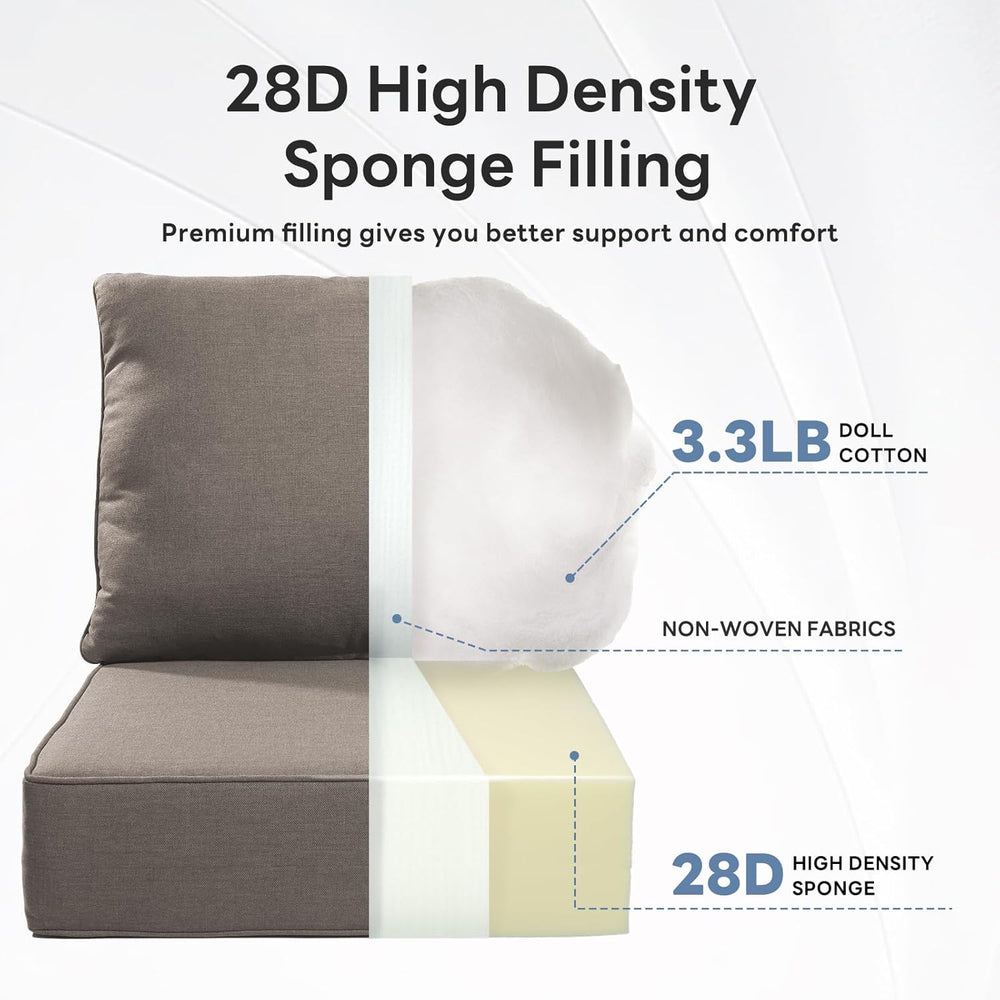 6" Thicker Outdoor Chair Cushion 2 Sets - 24" *24" *6" Wa...