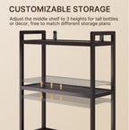 Gizoon Over The Toilet Storage, 3 Tier Bamboo Bathroom Organizer with Adjustable Shelf, Freestanding Above Toilet Stand, Bathroom Storage Shelf Rack