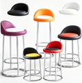 Counter Height Bar Chairs, Office Desk Guest Chair, Mid-Century Modern Counter Stools, Sturdy Metal Legs, Low Back Computer Chair(White,High 80CM)