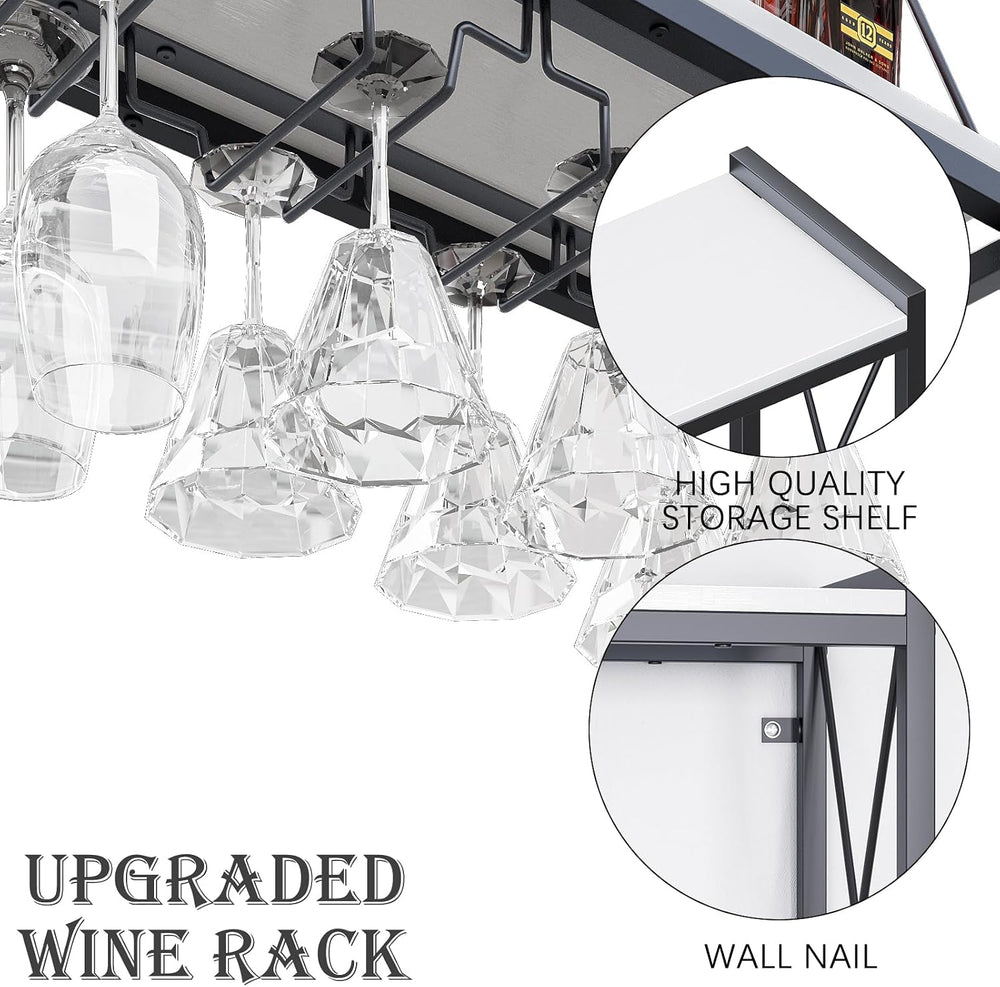 Dokser Wine Rack Wall Mounted Shelf - 2 Tier Wine Bottle Holder for Kitchen |...