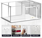 Sorbus Storage Bins with Metal Frame - Stackable & Foldable Clothes Organizer Bags - Clear Soft Plastic Storage Containers (2 Pack, Small)