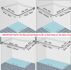 Stretchable 304 Stainless L Shaped Bathroom Bathtub Corner Shower Curtain Rod Rack, Drill Free Install, for Bathroom, Clothing Store, Private space(24"-53" x 24"-53", Maximum size 69'')