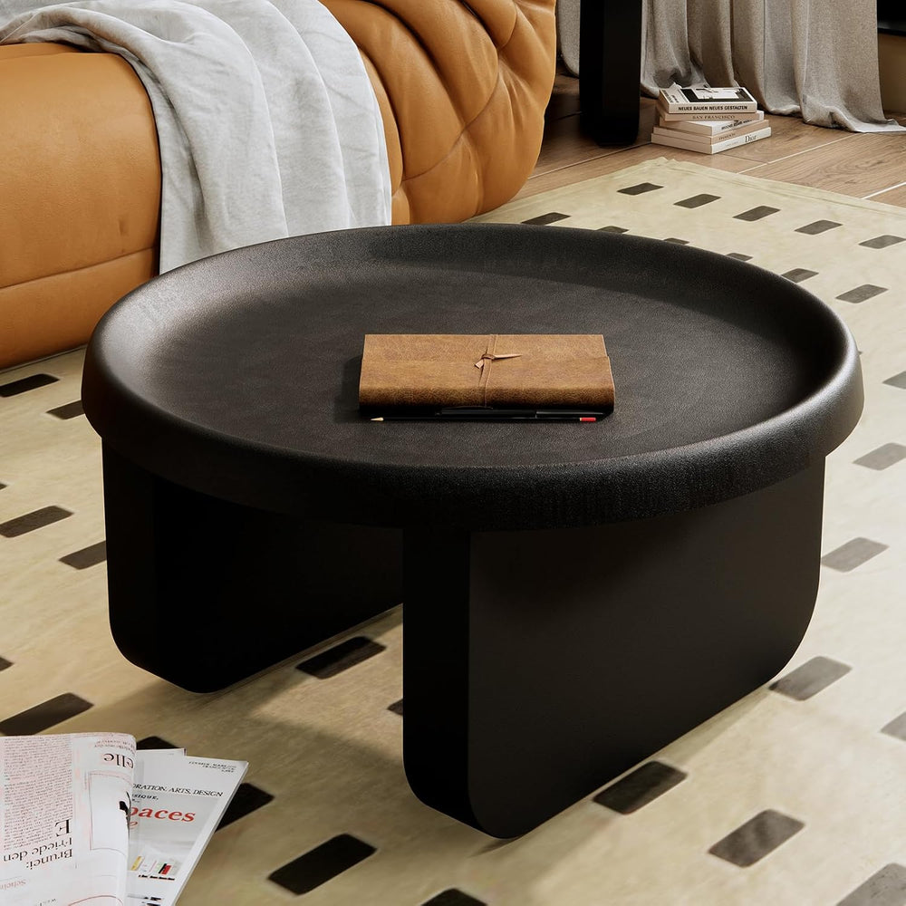 Modern Round Coffee Table,Black Nesting Coffee Tables,Metal Center Table,Uniq...