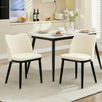 Wooden Dining Chairs Set of 2, Upholstered Kitchen Dining Room Chairs with Padded Seat and Wood Legs, Modern Fabric Side Dinner Chair for Kitchen, Dining Room, Restaurant, Cafe
