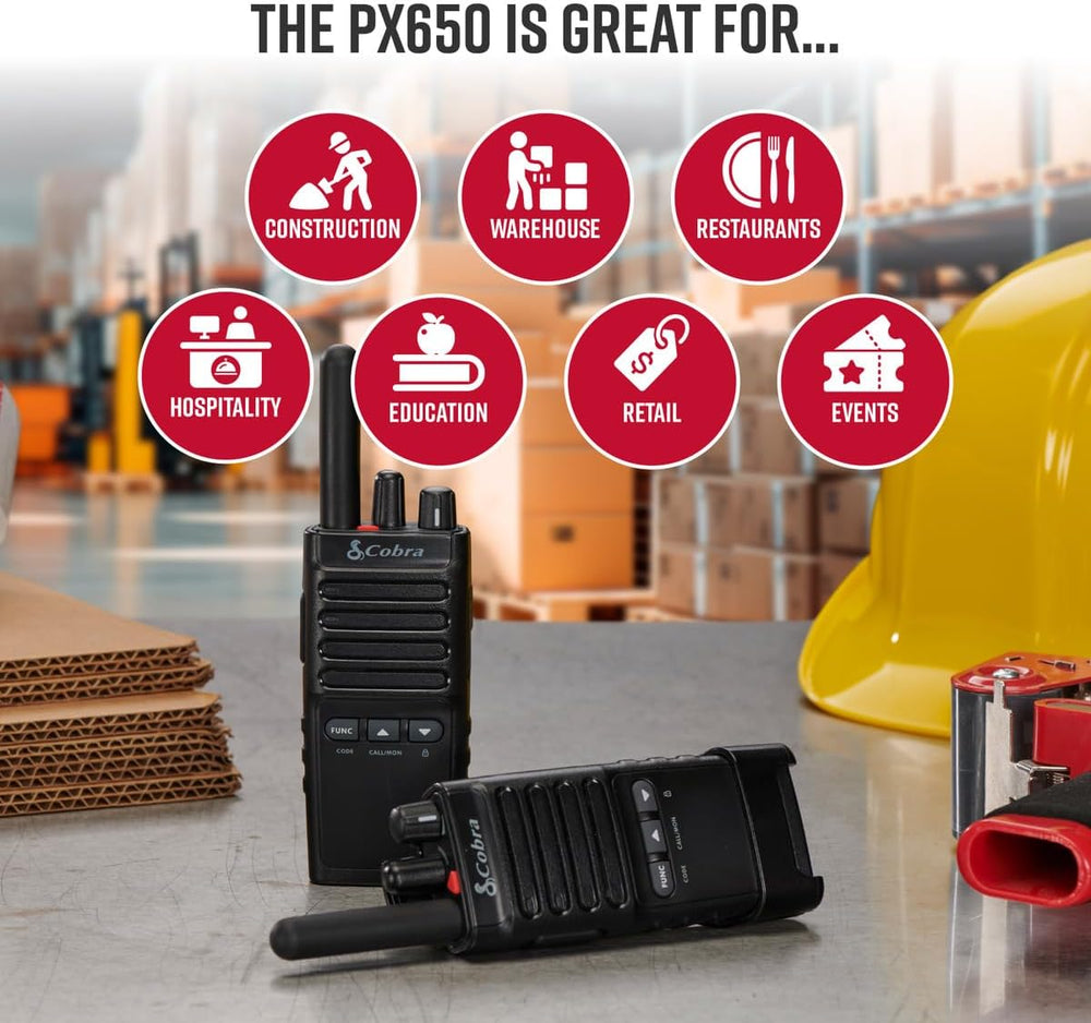 Cobra PX650 BCH6, Professional/Business Walkie Talkies - Rechargeable