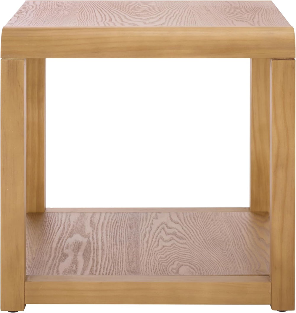 SAFAVIEH Home Collection - Omara Square Side Table, Natural Brown Wood with L...