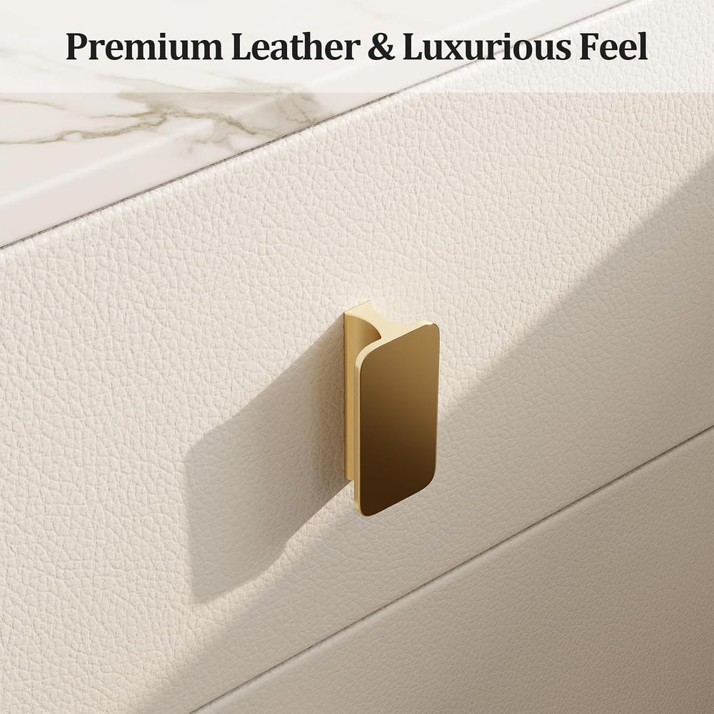 AQIMUELE Narrow Nightstand with Drawers, Narrow Side Table Leather, Small Bed...