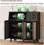 Kitchen Pantry Storage Cabinet with 3 Doors, Modern Hutch with Storage Drawers, Coffee Bar Workstation, for Kitchen, Bedroom, Dining Room, Office