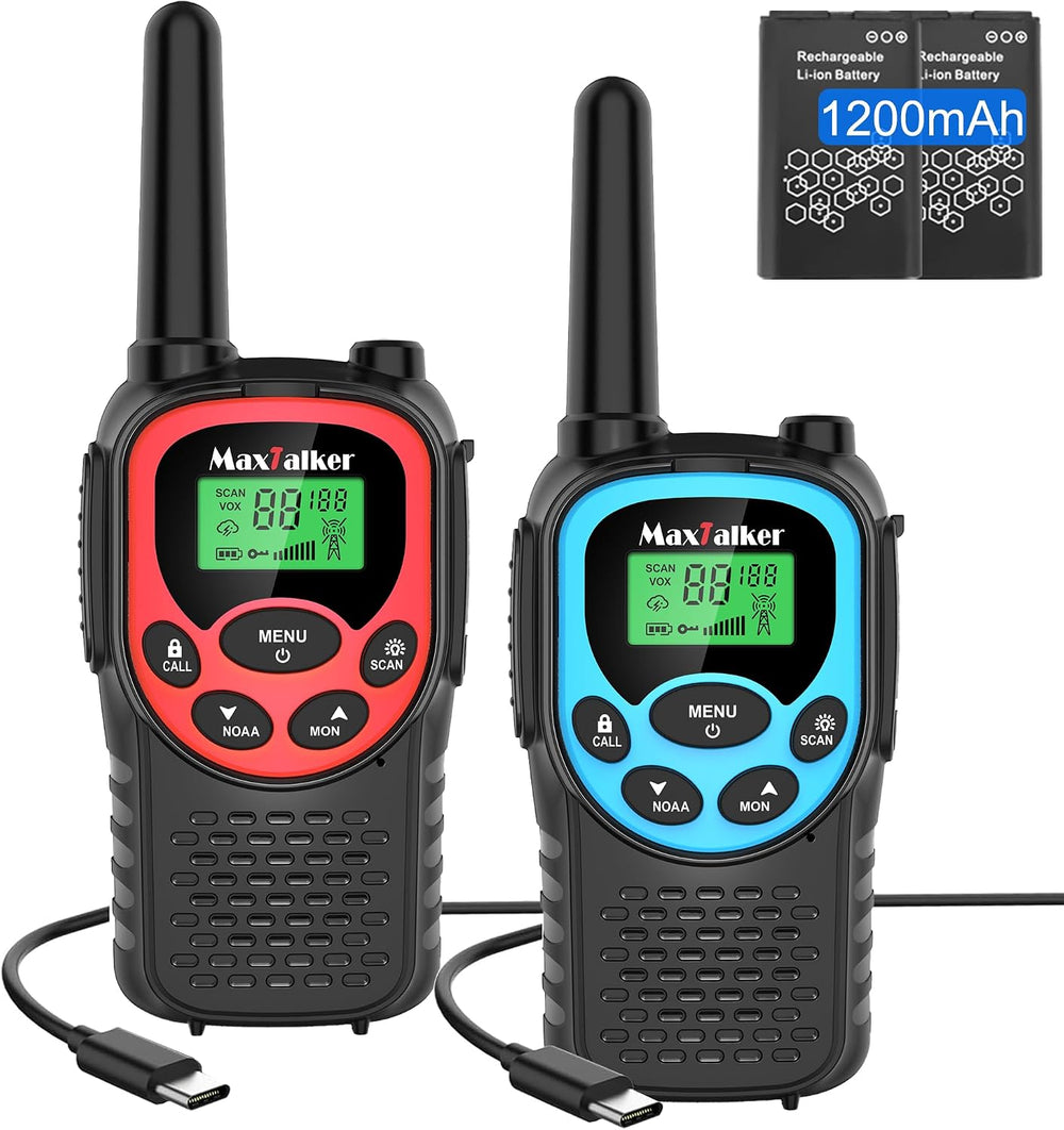 Walkie Talkies Long Range for Adults, Rechargeable FRS 2 Way Radios 2 Pack
