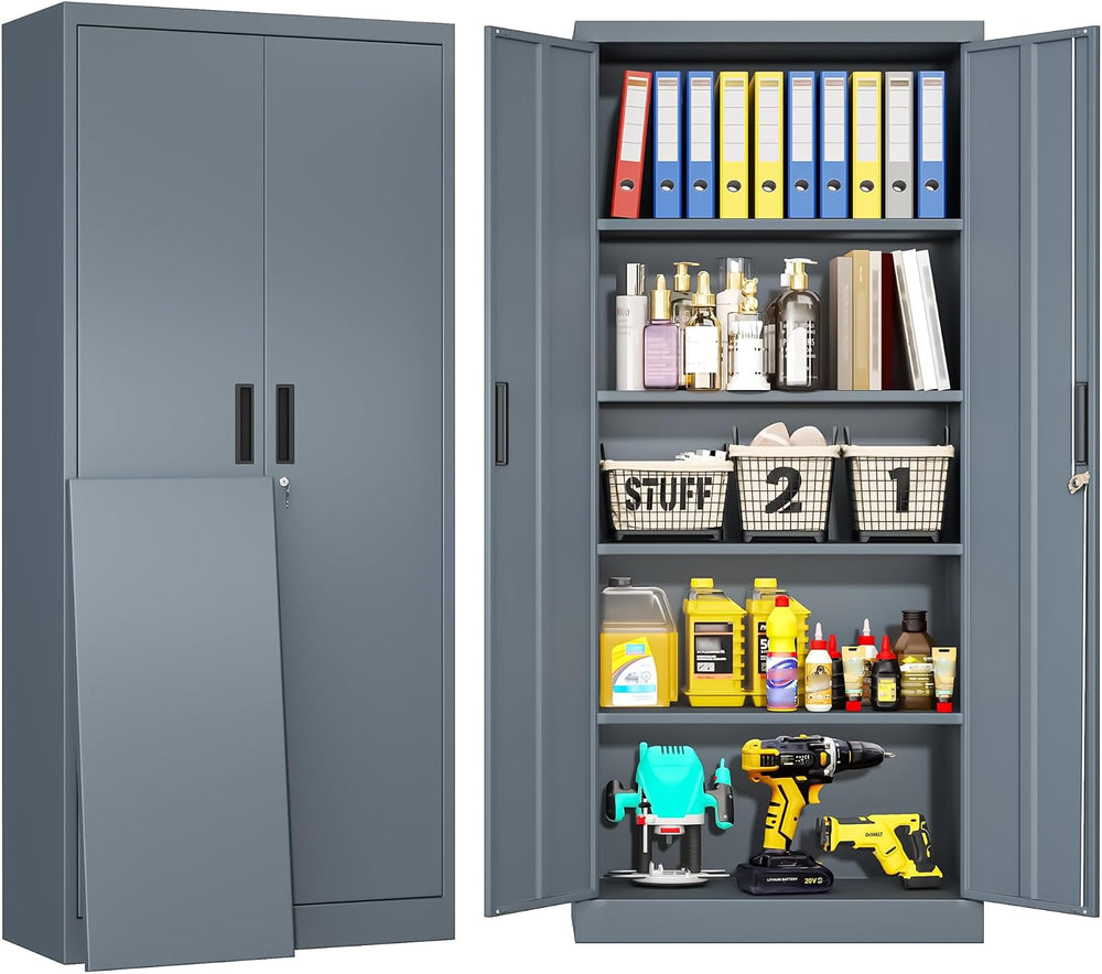 BESFUR Metal Storage Cabinet, 71" H Steel Locking Storage Cabinet with 2...