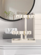 Bracelet and Necklace Holder,Velvet Jewelry Necklace Display Organizer Stand,bracelet Holder for Selling,Bracelet and Necklace Storage Tree (Style 2（Beige）)