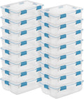 Sterilite 16-Pack Gasket Box, Weather-Resistant Storage Bins with Latching Lids, 37 Quart - Heavy-Duty Organizing Containers for Closet, Bathroom, and Office