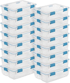 Sterilite 16-Pack Gasket Box, Weather-Resistant Storage Bins with Latching Lids, 37 Quart - Heavy-Duty Organizing Containers for Closet, Bathroom, and Office