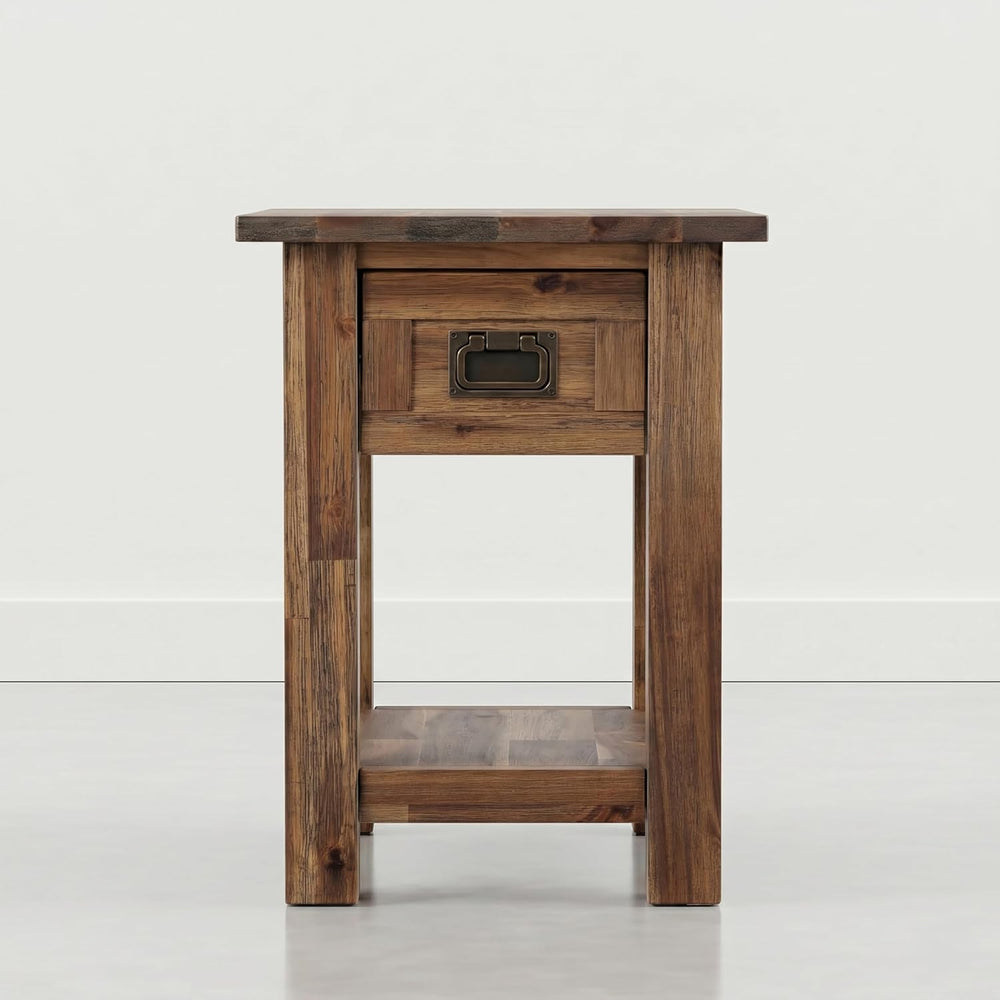 SIMPLIHOME Monroe Narrow Side Table – 14 inch Wide Solid Acacia Wood Narrow E...