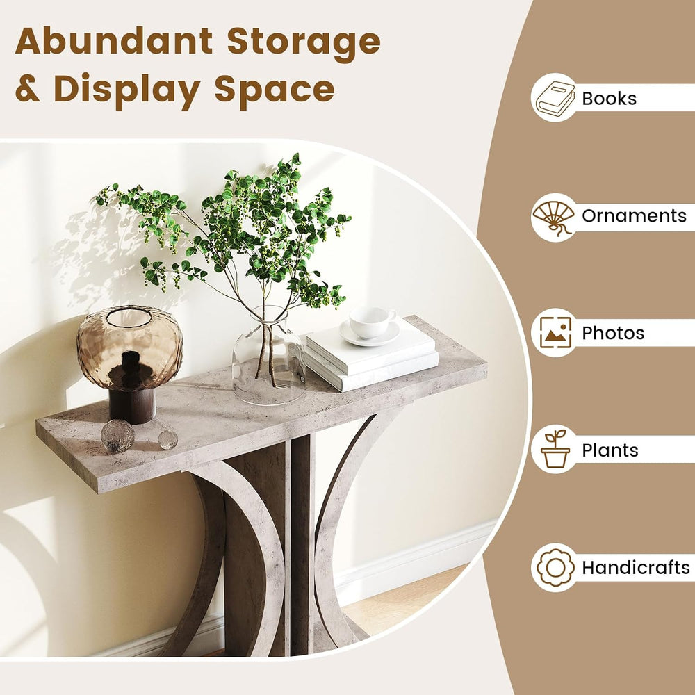 GIANTEX 40" Narrow Console Table, Industrial T-Shaped Entryway Table | S...