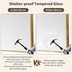 Brushed Gold Mirror, 16x20 Inch Aluminum Framed Rectangle Mirror, Anti-Rust, Tempered Glass, Square Corner Wall Mirror for Over Sink, Vanity, Bedroom, Entryway, Horizontal/Vertical