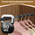 Closet Rod,18 to 32 Inches Matte Black Closet Rods for Hanging Clothes Heavy Duty Closet Hanging Rod Adjustable Closet Poles for Wardrobes,RV,Laundry