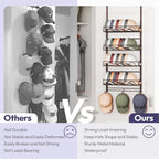 SWTYMIKI Over Door Hat Organizer - 5 Tier Wall Mounted Hat Rack with 4 Adjustable Metal Basket and 3 Hooks, Hanging Baseball Cap Organizer Storage Holds up to 49 Caps for Door, Bedroom, Closet