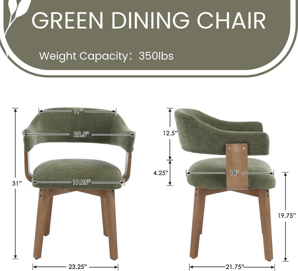 ROCITY Green Dining Chairs Set of 6 Upholstered Dining Room Chairs, Mid Centu...