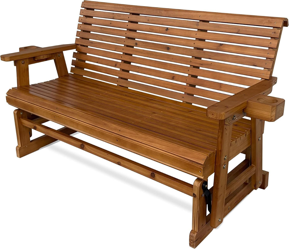 Fortune Candy Patio Glider with Cup Holders, High Roll Back and Deep Contoure...