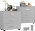 Aheaplus Closet Drawers Set of 2, Wood Closet Organizers and Storage with 3 Drawers, Closet Drawers Organizer System, Nightstands Bedside End Table with 3 Drawers Storage for Bedroom, Grey