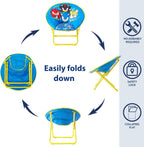Sega Sonic The Hedgehog 23-Inch Kids Folding Saucer Chair,Portable, Padded Seat with Metal Frame for Kids Ages 3+, Ideal for Bedroom, Playroom, or Gaming Setup