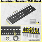 Wall Mount Screwdriver Organizer, Pliers Holder, Hammer Rack, Metal Storage Board, Power Tool Organizer for Workshop Shed Garage Workbench Home, 4 Pcs