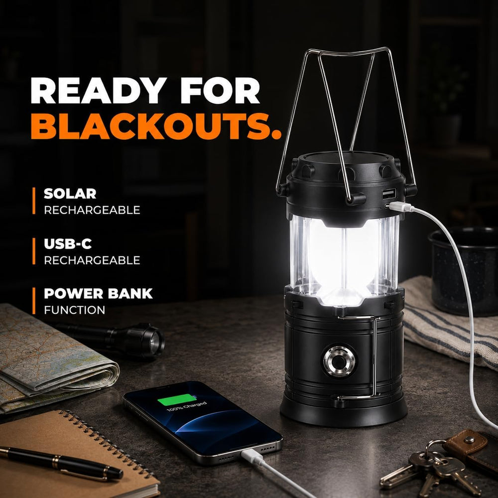 MalloMe Solar LED Camping Lantern, Battery Powered Lanterns for Power Outages...