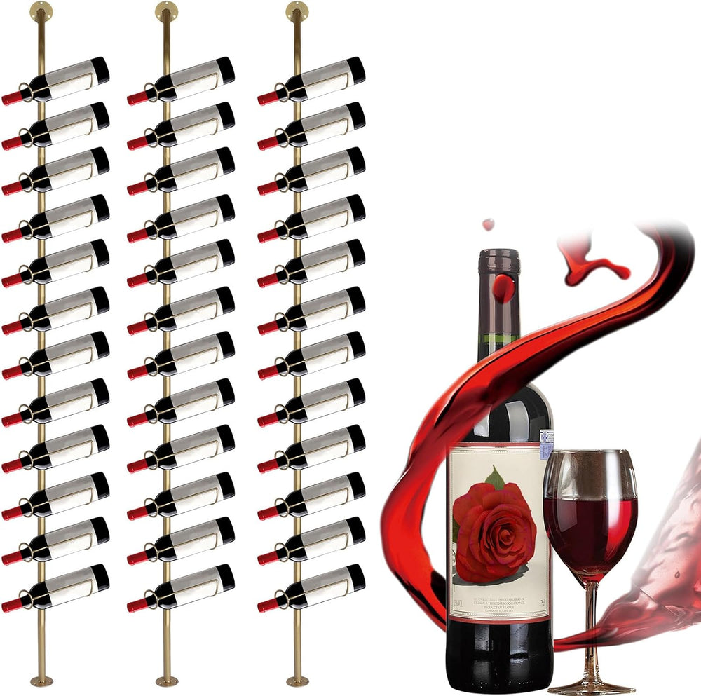 5 Pack 12 Bottle Wall Mount Wine Rack for 60 Bottles DIY Detachable Wine Stor...
