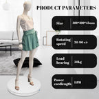 YVV White 11.8in Rotating Display Stand with Remote, USB Powered Adjustable Speed 360 Rotating Turntable, Electric Turntable Display for Product Photography, Jewelry, Models, 66LB Load Capacity