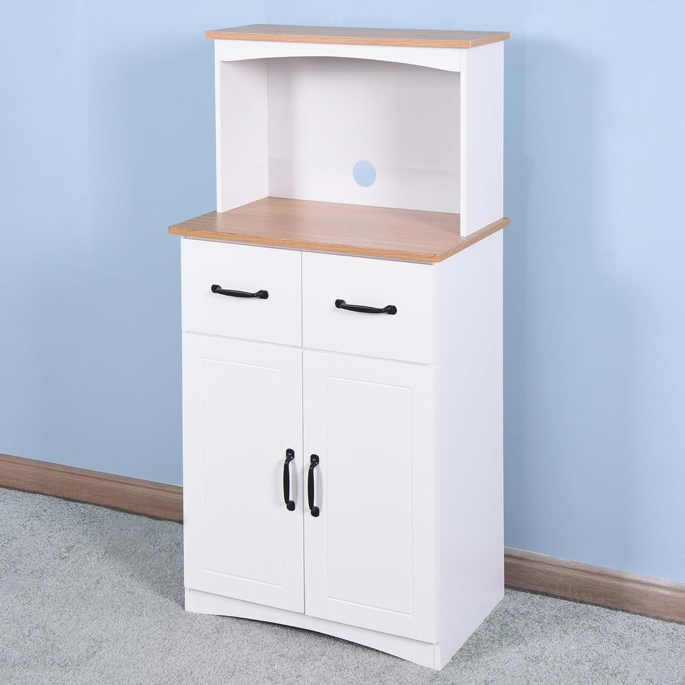 Modern Kitchen Pantry Cabinet, Storage Cabinet with Drawers, Wooden Coffee Ba...