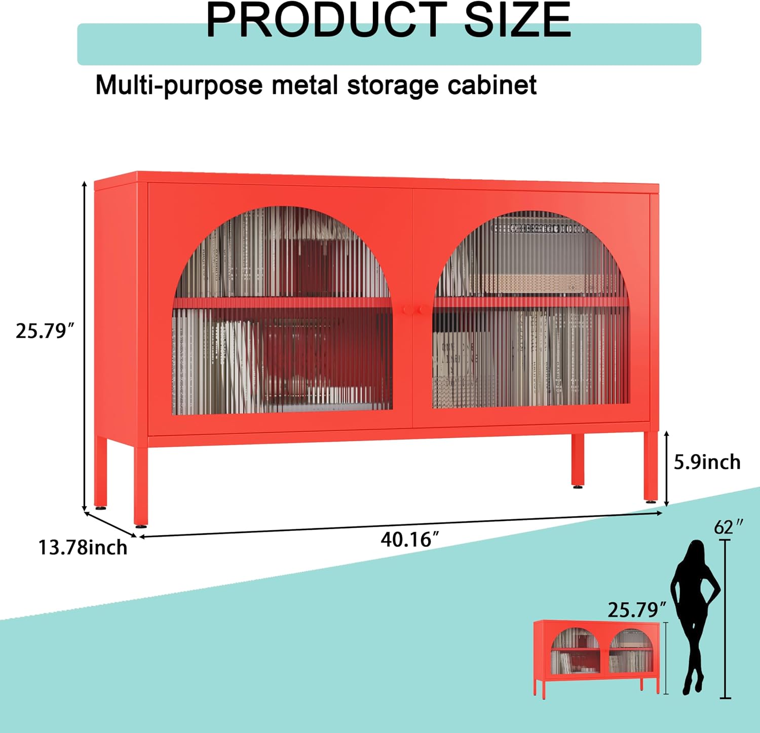 Metal Storage Cabinet with Doors and Shelves,2 Door TV Stand,Accent Cabinet，Metal Locker&Sideboard Buffet Cabinet&Bookshelf&Cupboard for Home,Office,Living Room