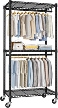 FUTASSI Heavy-Duty Portable Closet, 30"W x 14"D x 76"H, Black, Carbon Steel
