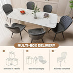 Nalupatio Dining Chairs Set of 6, Modern Dining Room Chairs Comfy Backrest Thick Upholstered Kitchen Chairs 19IN Height with Metal Legs Black