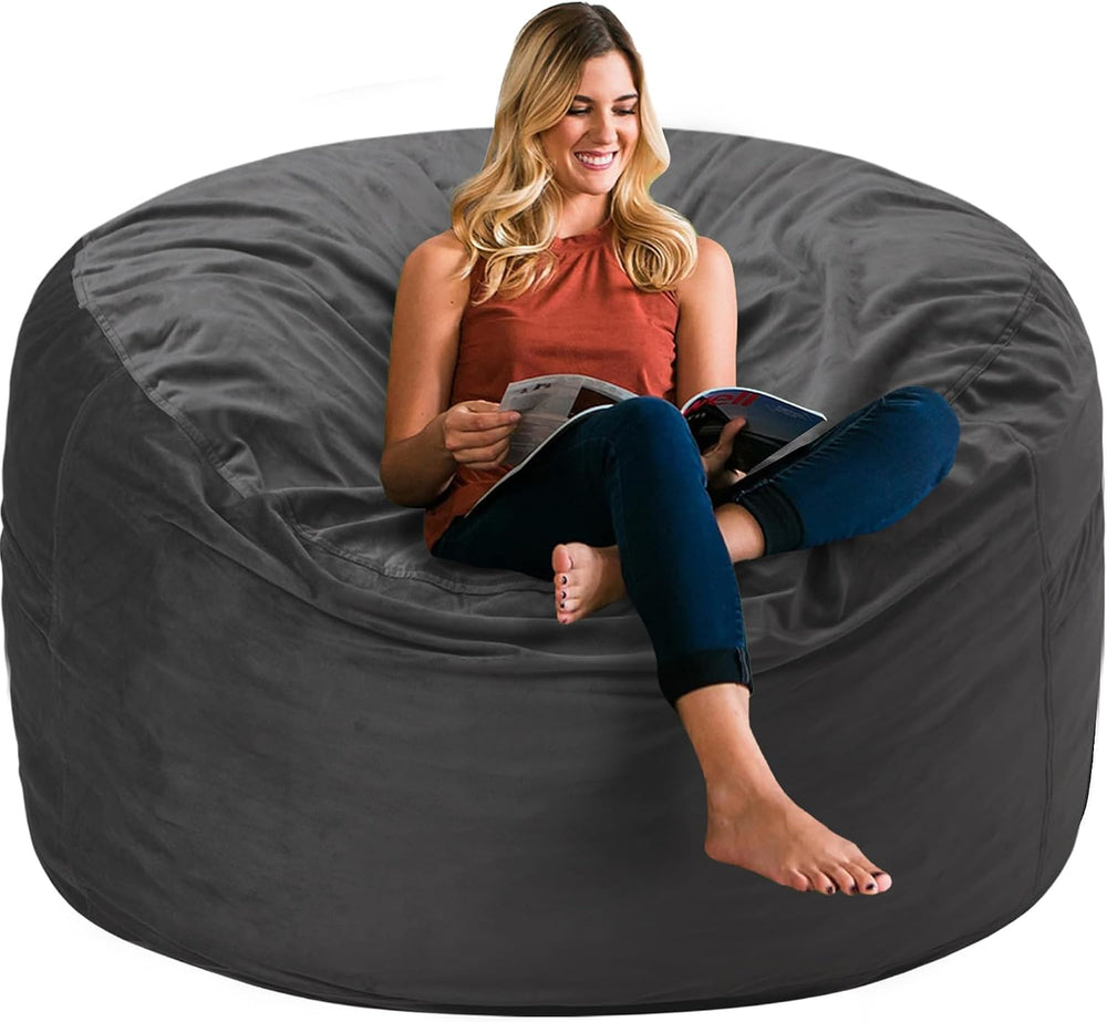 HABUTWAY Bean Bag Chair 3Ft Luxurious Velvet Ultra Soft Fur with High Rebound...