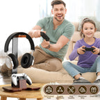 Controller Stand Wood Headphone Stand for Desk Gaming Desk Accessories Controller Holder for Gaming Equipment Headset Holder