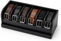 MinBoo Bamboo Belt Organizer Box,6 Grids Belt Rack for Closet and Drawer, Belt Storage Organizer and Displayer for Men Women