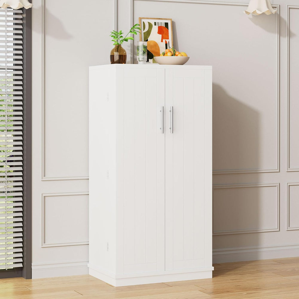 47in Kitchen Pantry Cabinet, Wood Kitchen Storage Pantry Cabinets Freestandin...
