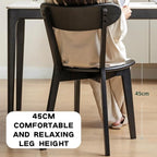 100% Solid Wood Dining Chairs,Mid Century Modern Dining Chairs with Rounded Backrest,Kitchen,Dining Room Chairs Set of 1/2/4 (2, Black Color)